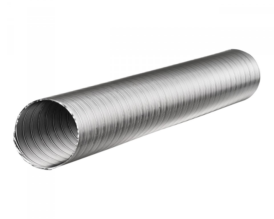 Воздуховод гибкий алюминиевый гофрированный d.125 1,0мм 1,0м-3,0м