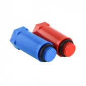 Комплект длинных полипропиленовых пробок с резьбой 1/2" (красная + синяя) VALTEC
