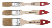 Набор из 3-х флейцевых кистей с деревянными ручками: ширина 20, 25, 35 мм,  натур. щетина, 55% топс