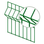 Сетка заборная 3D зеленая / 2*2,5м / 50*200мм /4Р /3.0мм