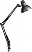 Светильник настольный Camelion 60W E27 металл черный, струбцина